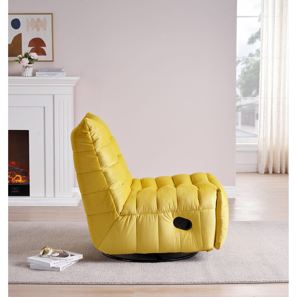Fauteuil inclinable pivotant moderne avec poche latérale, fauteuil de canapé rembourré décontracté