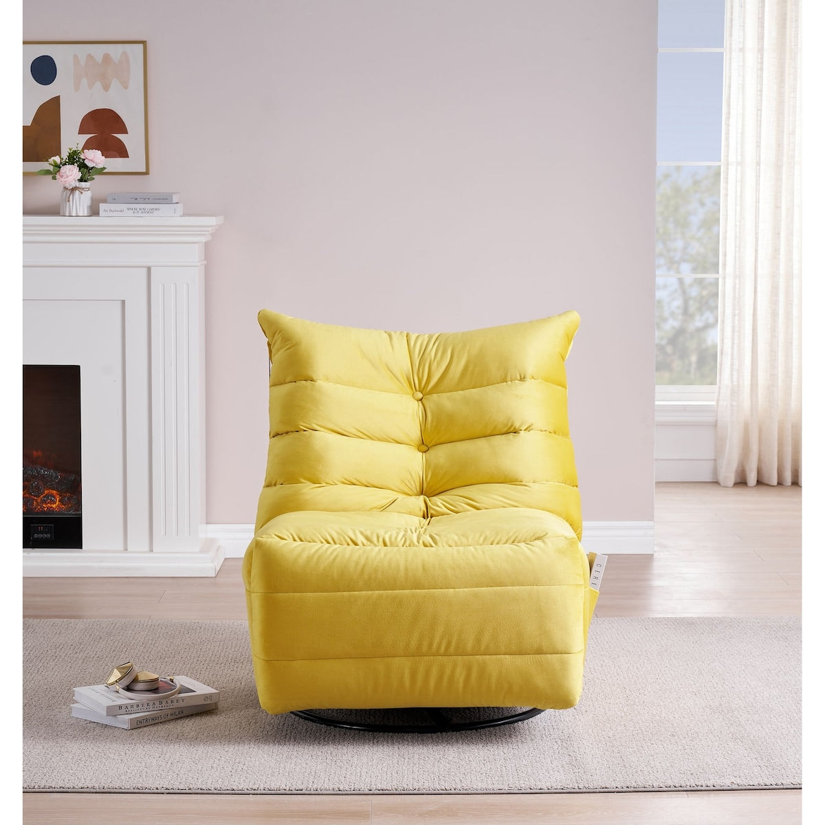 Fauteuil inclinable pivotant moderne avec poche latérale, fauteuil de canapé rembourré décontracté