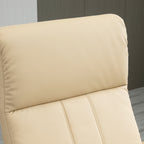 Fauteuil inclinable de massage pivotant moderne en cuir avec base en bois et repose-pieds, vibration à 10 points, 5 modes, télécommande et poche latérale