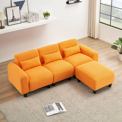 Canapé moderne en polaire Teddy - Canapé deux places polyvalent avec canapé simple et 3 coussins de taille pour les petites chambres d'appartement