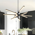 Lustre moderne à plusieurs niveaux Spoutnik linéaire, lumière chaude 3 000 K, LED intégrée