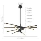 Lustre moderne à plusieurs niveaux Spoutnik linéaire, lumière chaude 3 000 K, LED intégrée