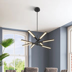 Lustre moderne à plusieurs niveaux Spoutnik linéaire, lumière chaude 3 000 K, LED intégrée