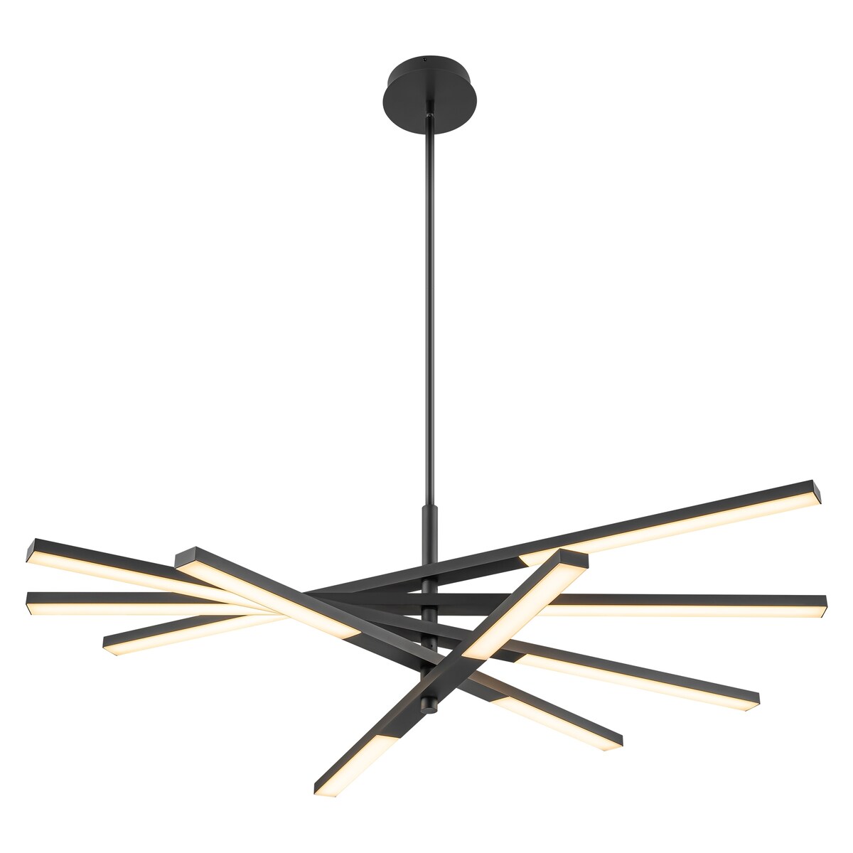 Lustre moderne à plusieurs niveaux Spoutnik linéaire, lumière chaude 3 000 K, LED intégrée
