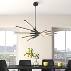 Lustre moderne à plusieurs niveaux Spoutnik linéaire, lumière chaude 3 000 K, LED intégrée