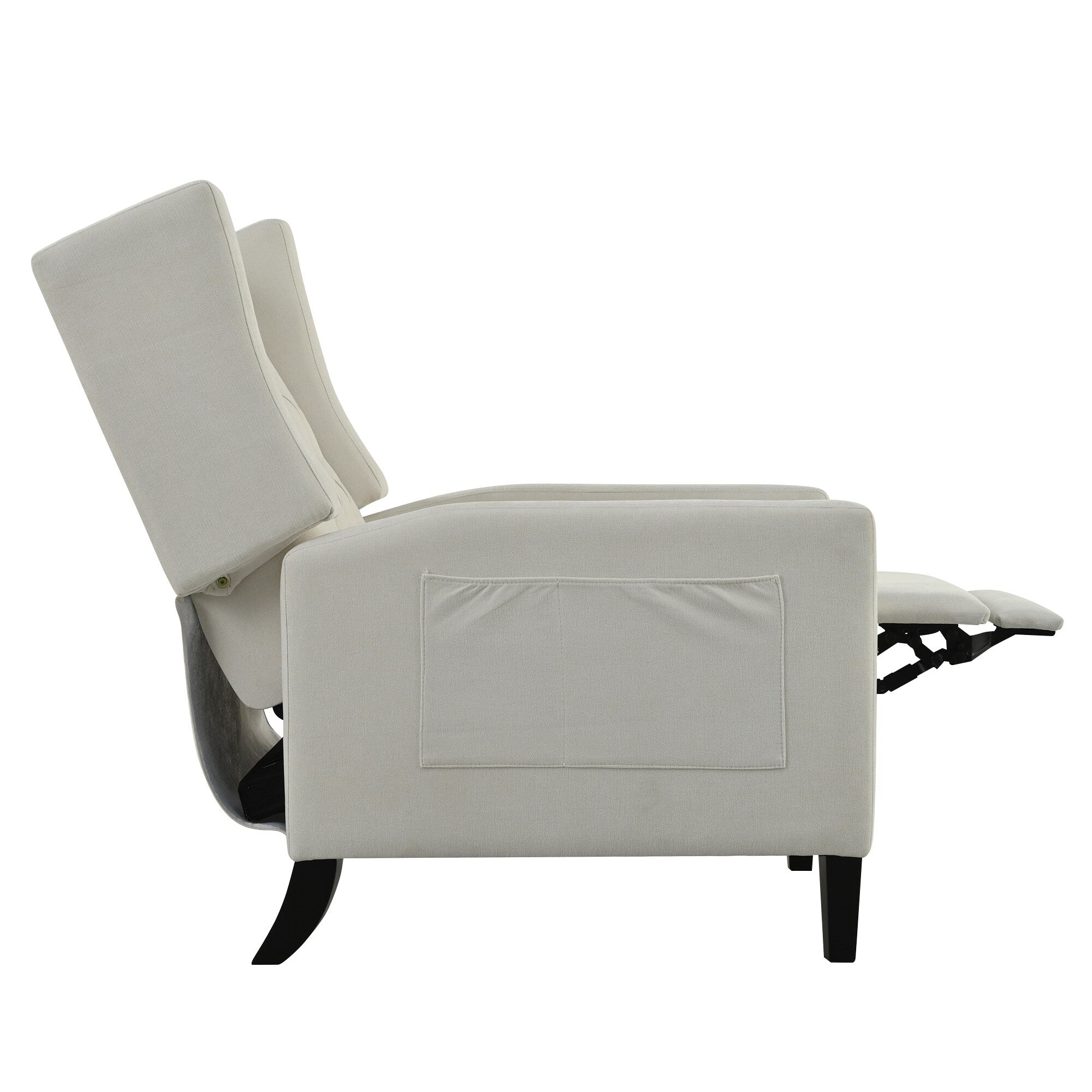 Fauteuil inclinable moderne capitonné avec table d'appoint pliable et ports de chargement USB pour salon ou chambre