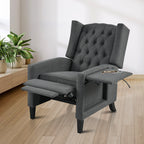 Fauteuil inclinable moderne capitonné avec table d'appoint pliable et ports de chargement USB pour salon ou chambre