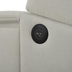 Fauteuil inclinable moderne capitonné avec table d'appoint pliable et ports de chargement USB pour salon ou chambre