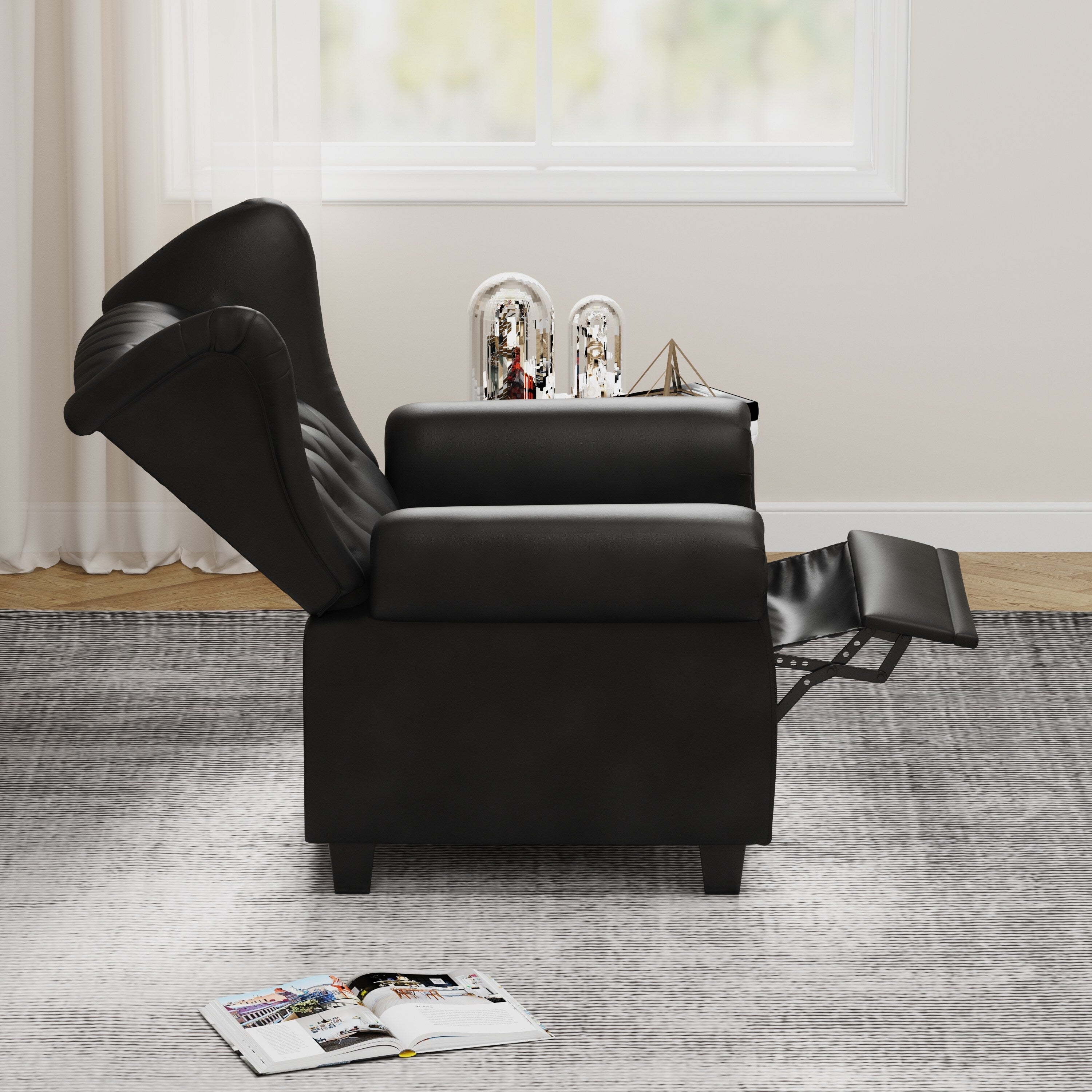 Fauteuil inclinable moderne capitonné et relevable