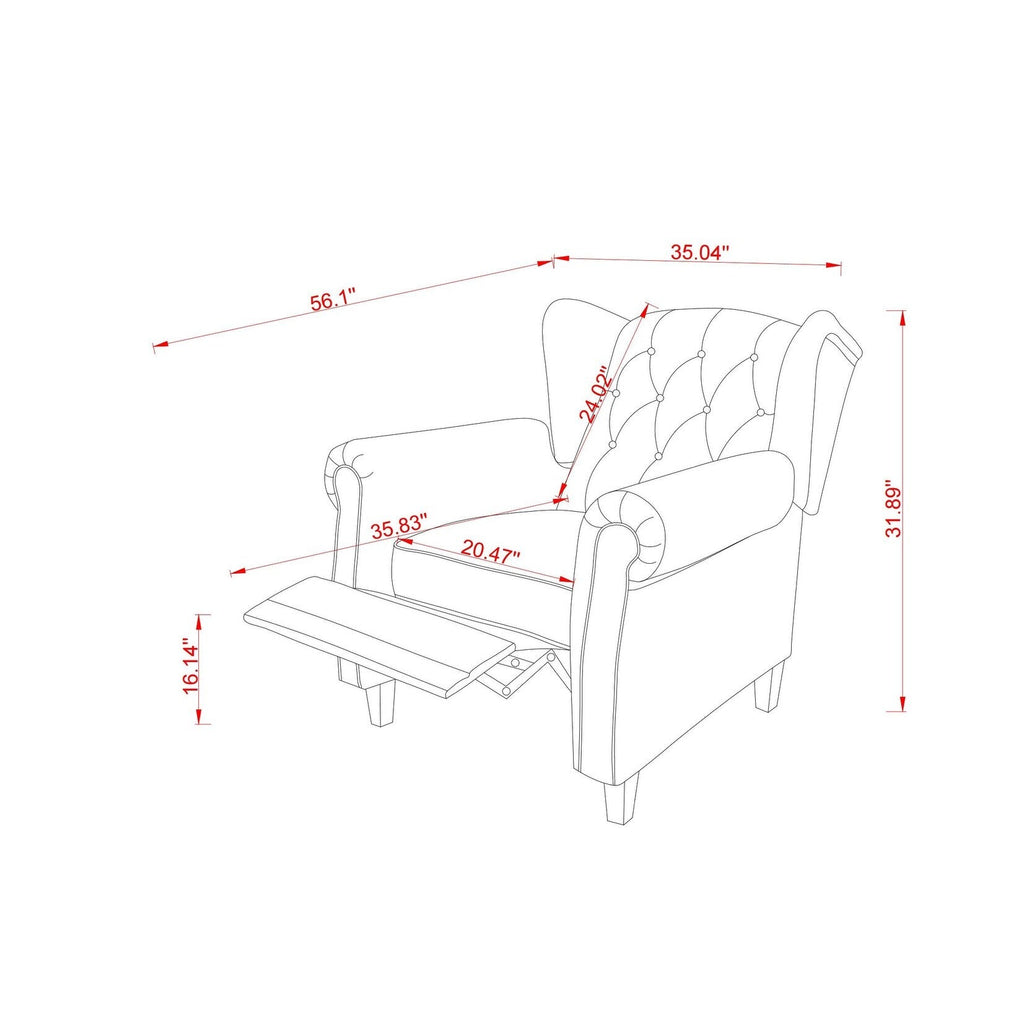 Fauteuil inclinable moderne capitonné et relevable
