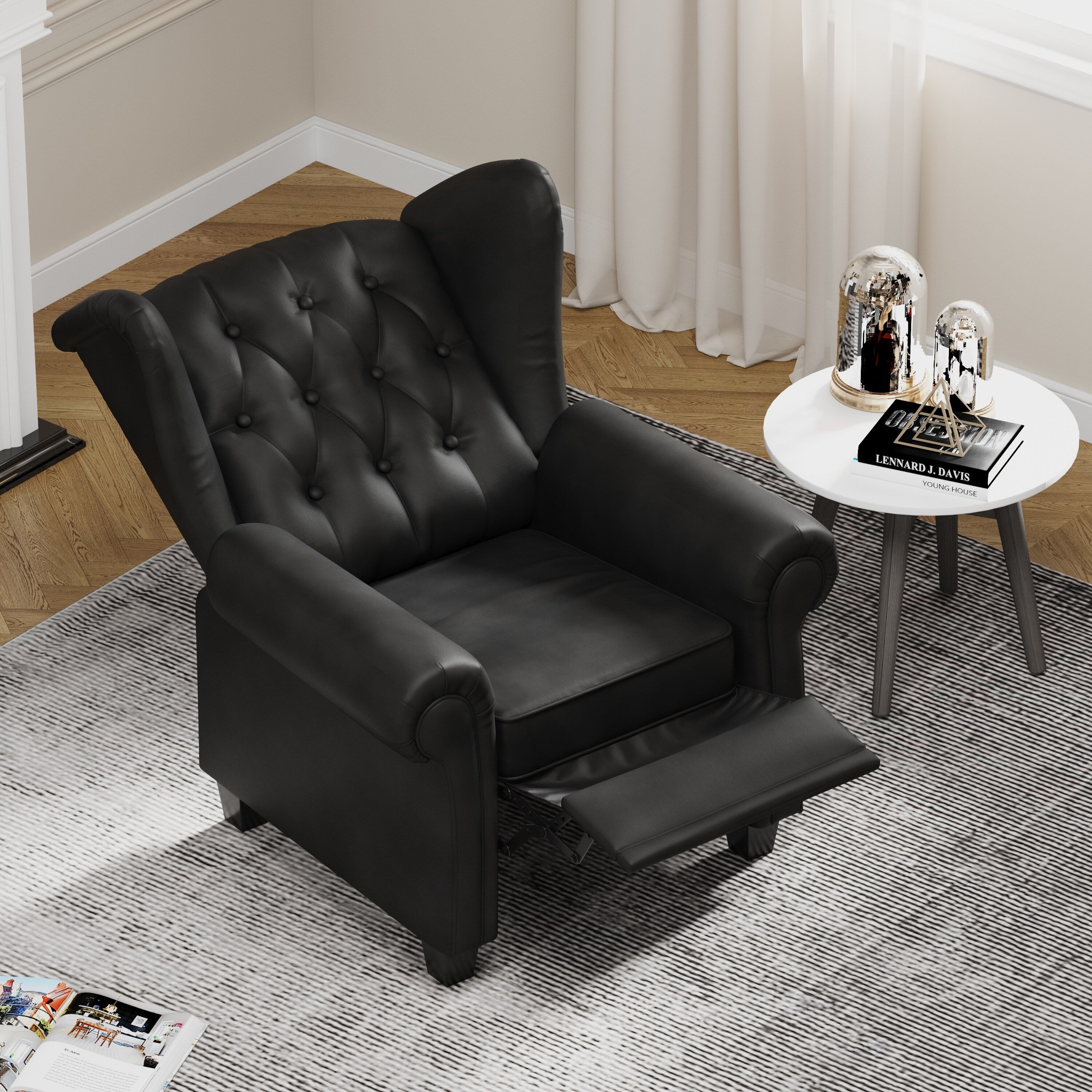Fauteuil inclinable moderne capitonné et relevable