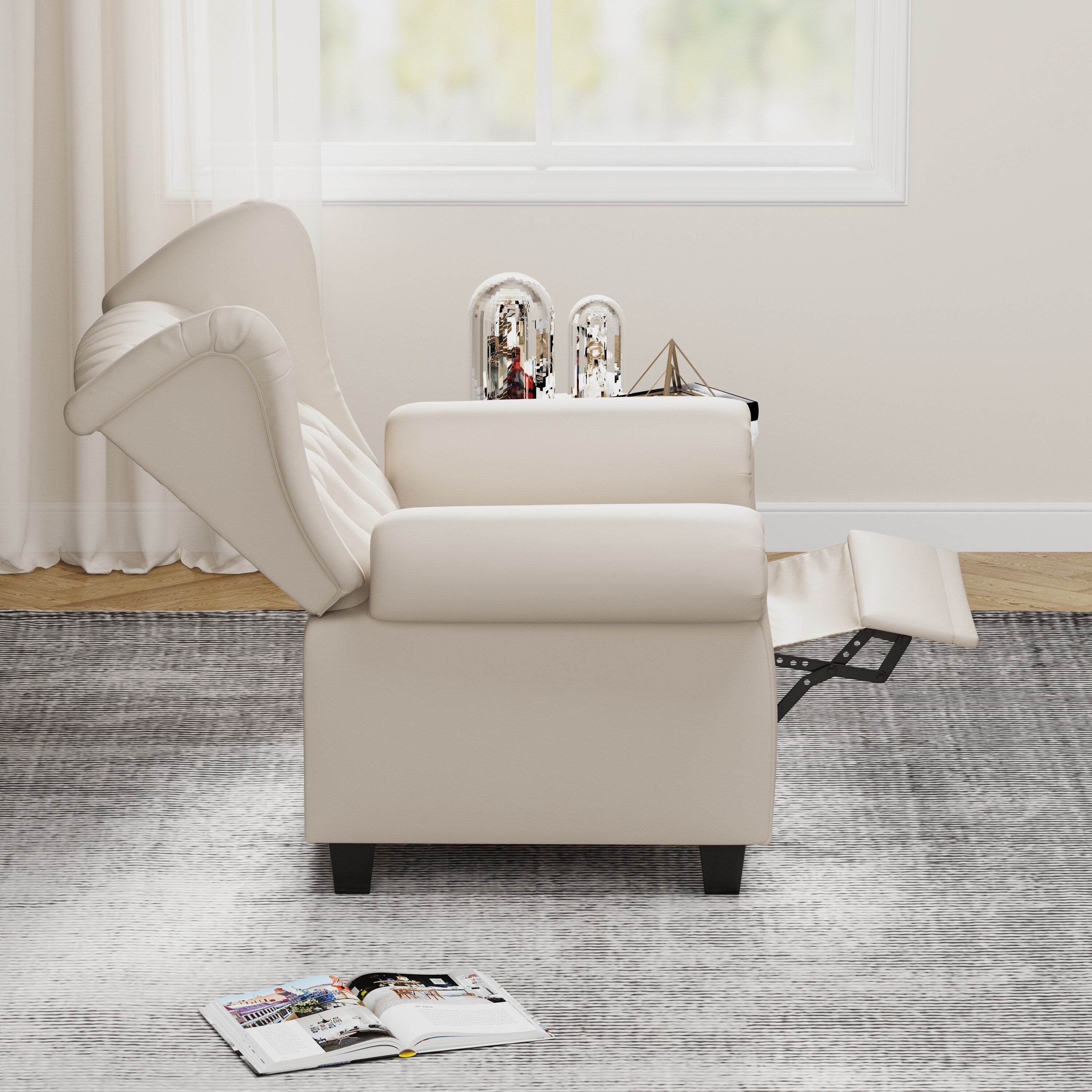 Fauteuil inclinable moderne capitonné et relevable