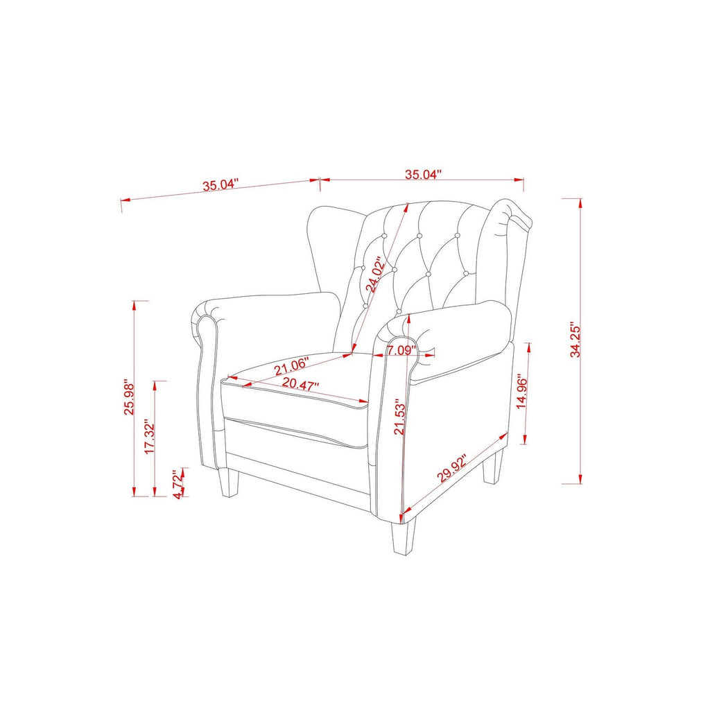Fauteuil inclinable moderne capitonné et relevable