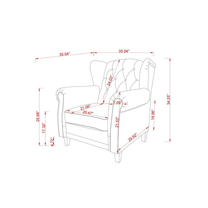 Fauteuil inclinable moderne capitonné et relevable