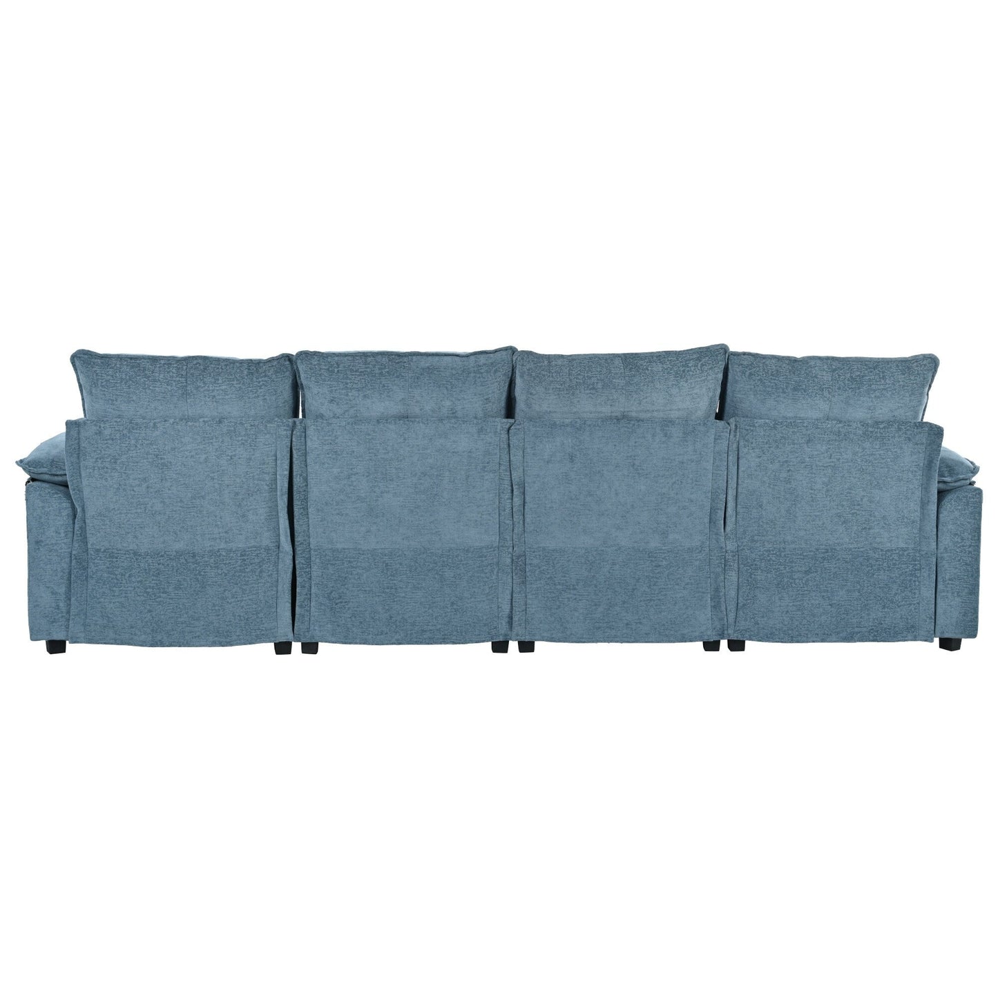 Canapé modulaire moderne en chenille en forme de U, canapé sectionnel 6 places avec dossier capitonné et coussins d'accoudoirs réglables