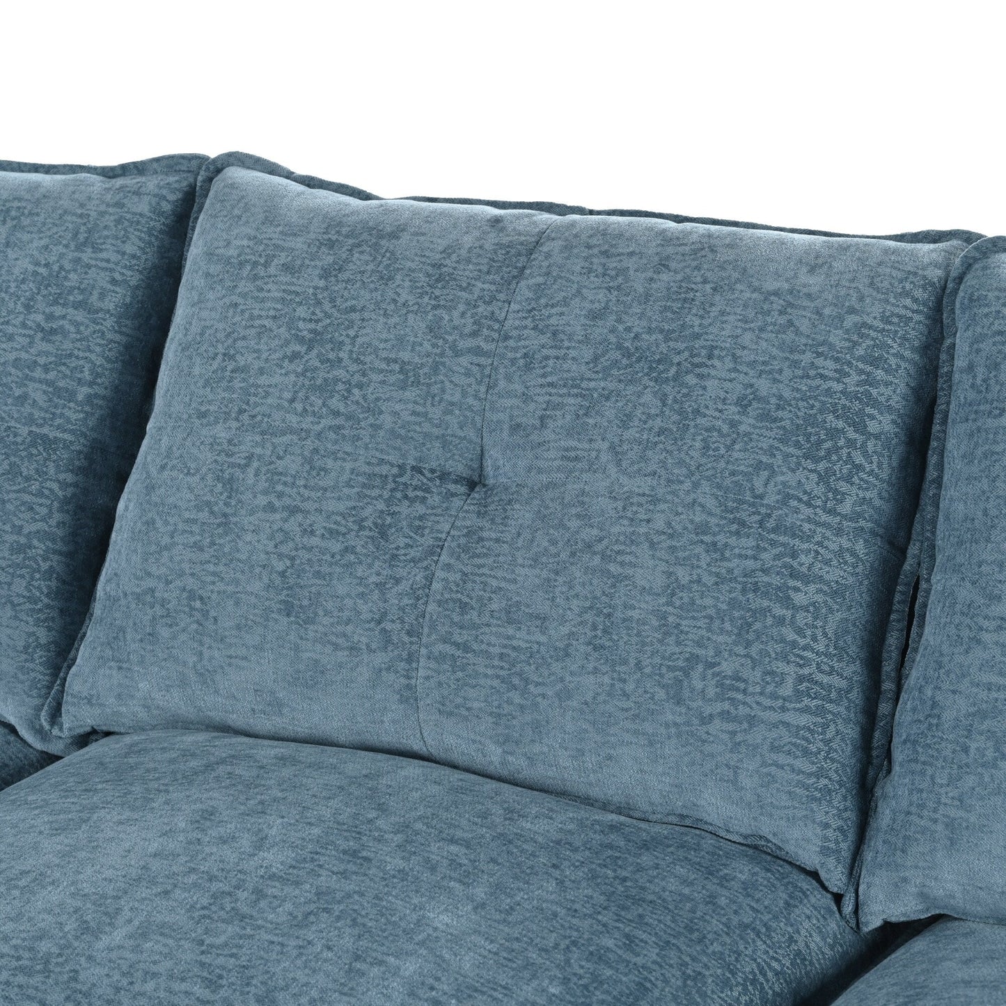 Canapé modulaire moderne en chenille en forme de U, canapé sectionnel 6 places avec dossier capitonné et coussins d'accoudoirs réglables