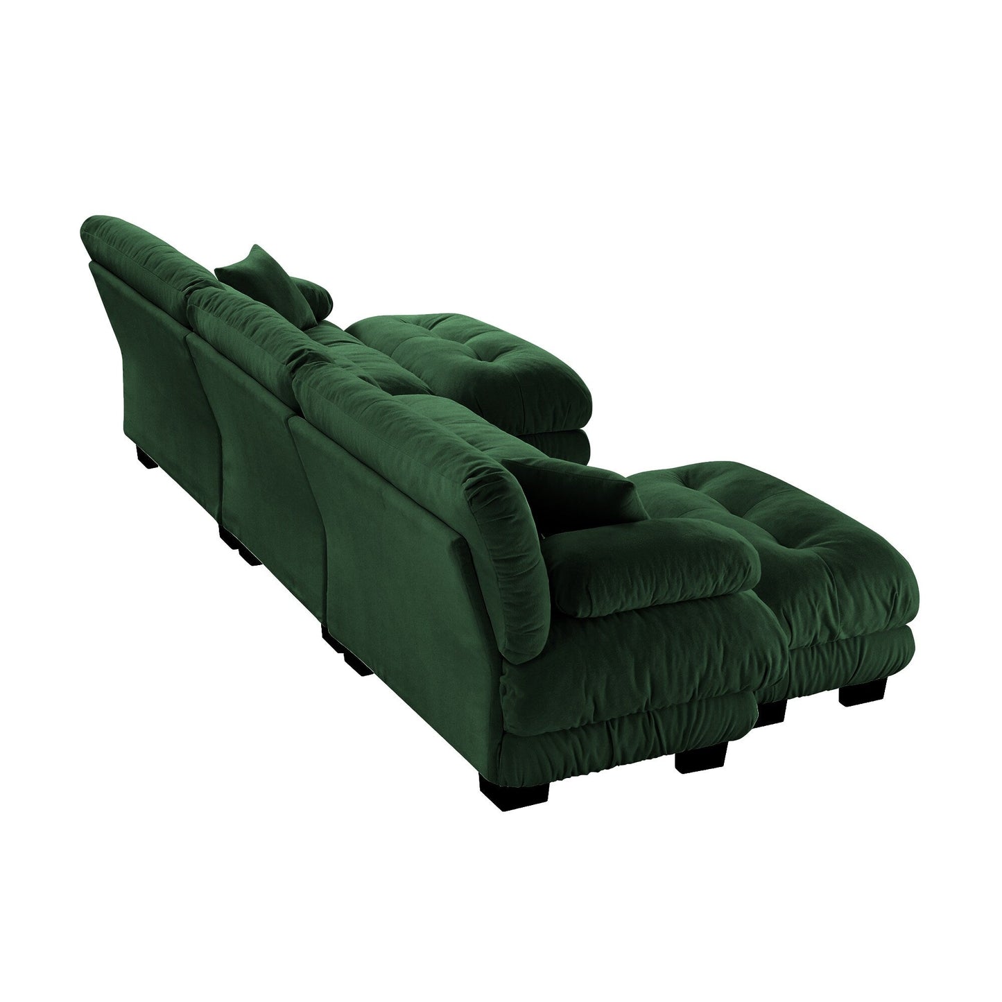 Canapé modulaire moderne en forme de U, sièges profonds, avec 2 poufs et coussins décoratifs pour le salon