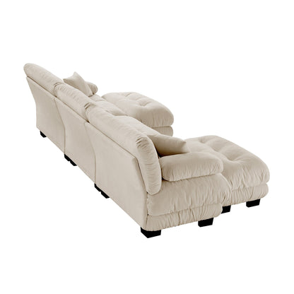 Canapé modulaire moderne en forme de U, sièges profonds, avec 2 poufs et coussins décoratifs pour le salon