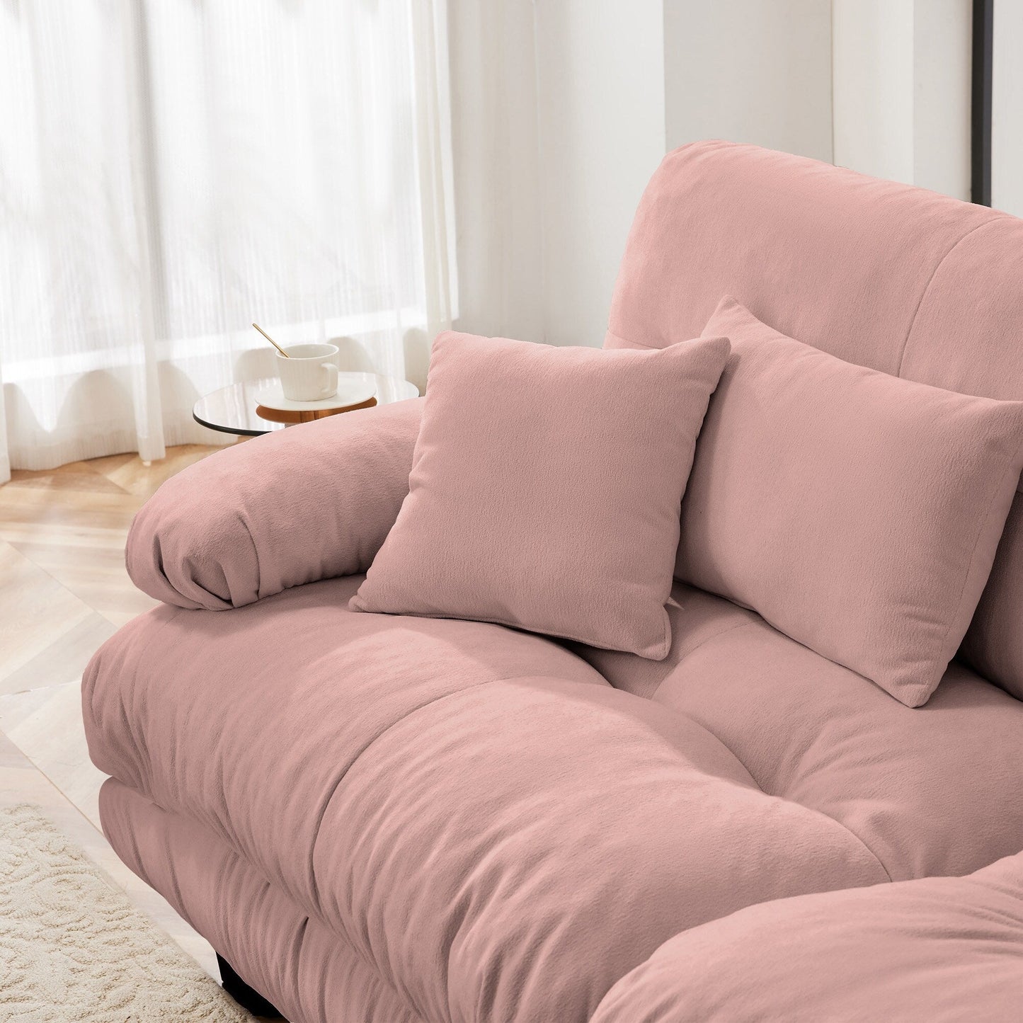 Canapé modulaire moderne en forme de U, sièges profonds, avec 2 poufs et coussins décoratifs pour le salon
