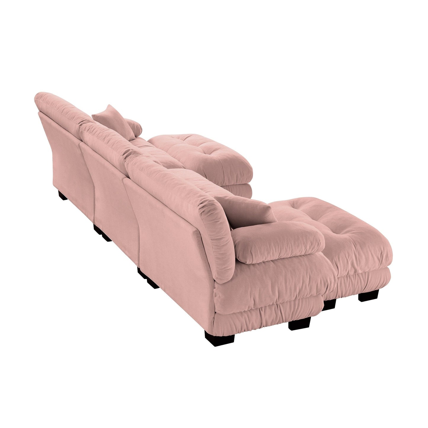 Canapé modulaire moderne en forme de U, sièges profonds, avec 2 poufs et coussins décoratifs pour le salon