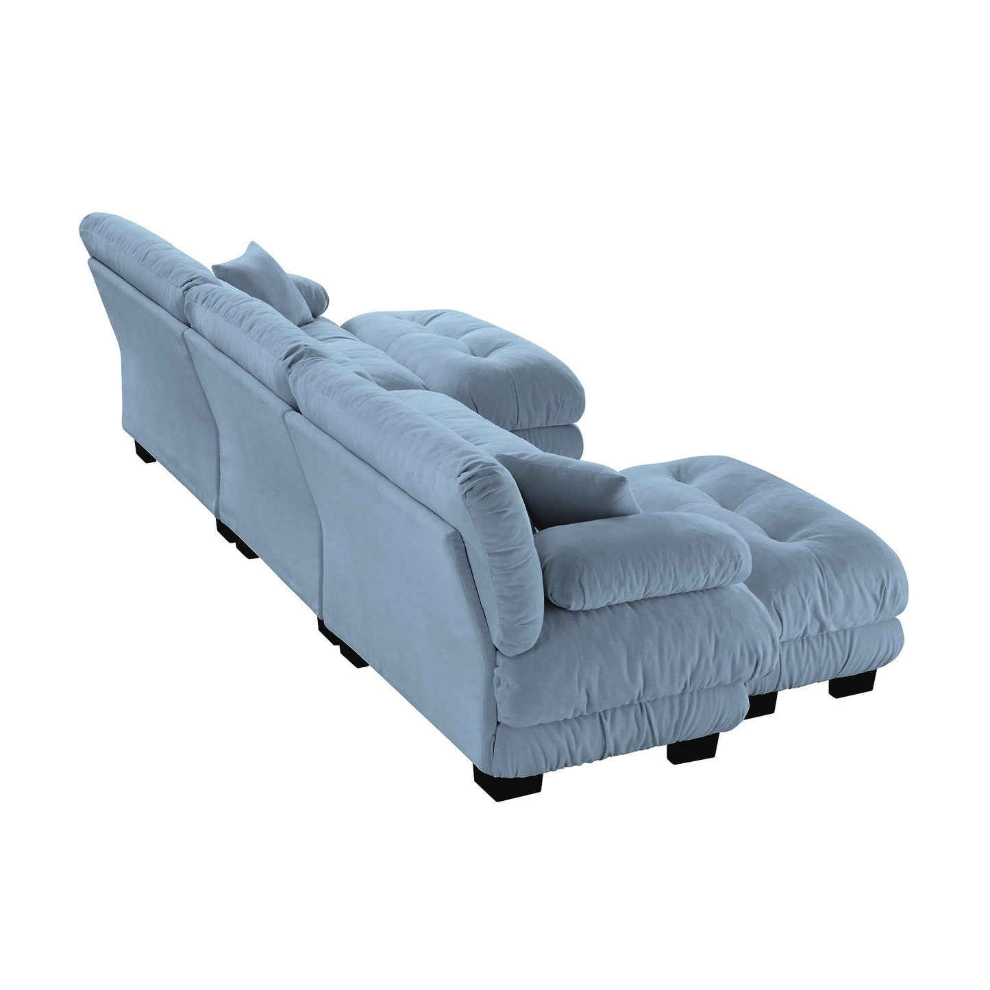 Canapé modulaire moderne en forme de U, sièges profonds, avec 2 poufs et coussins décoratifs pour le salon
