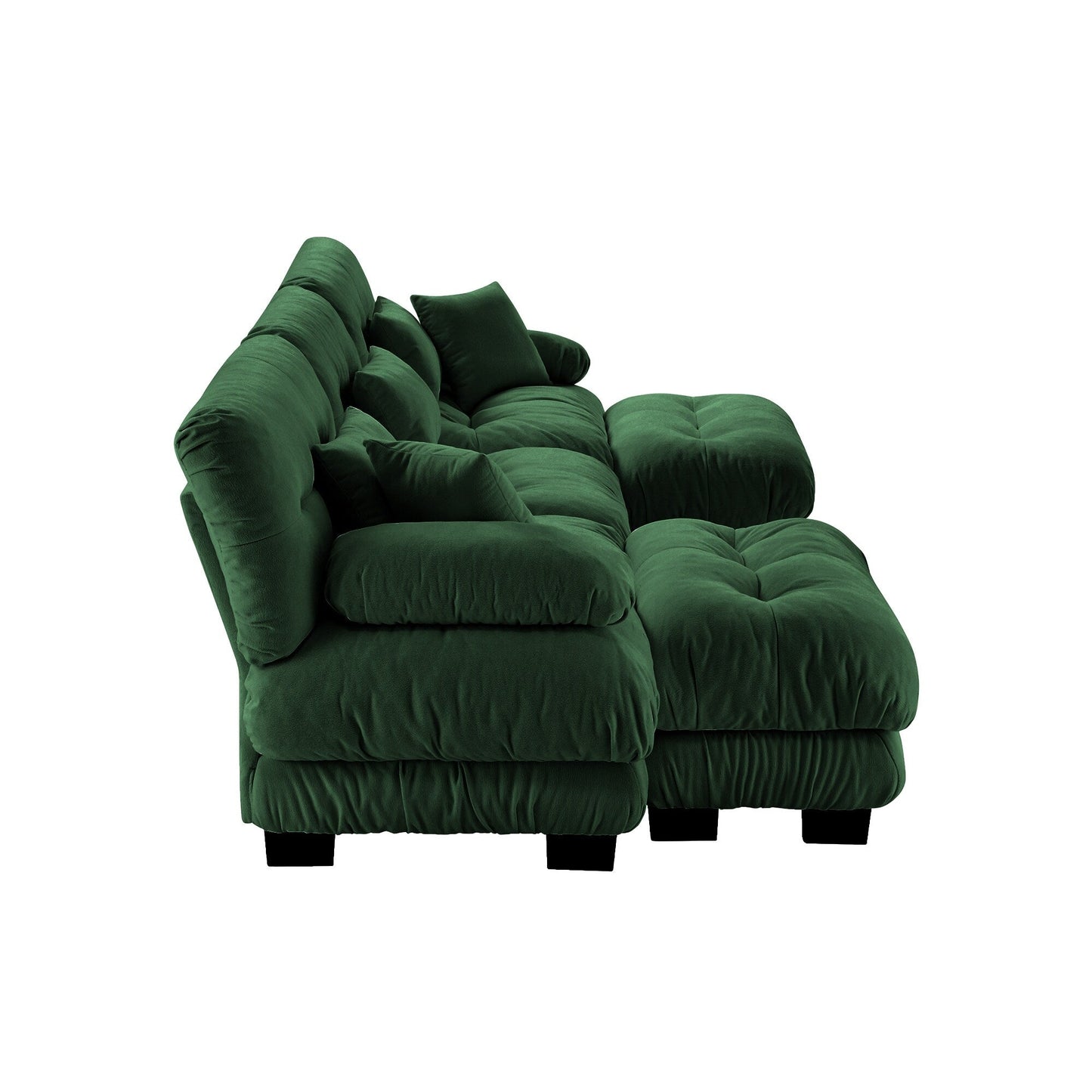 Canapé modulaire moderne en forme de U, sièges profonds, avec 2 poufs et coussins décoratifs pour le salon