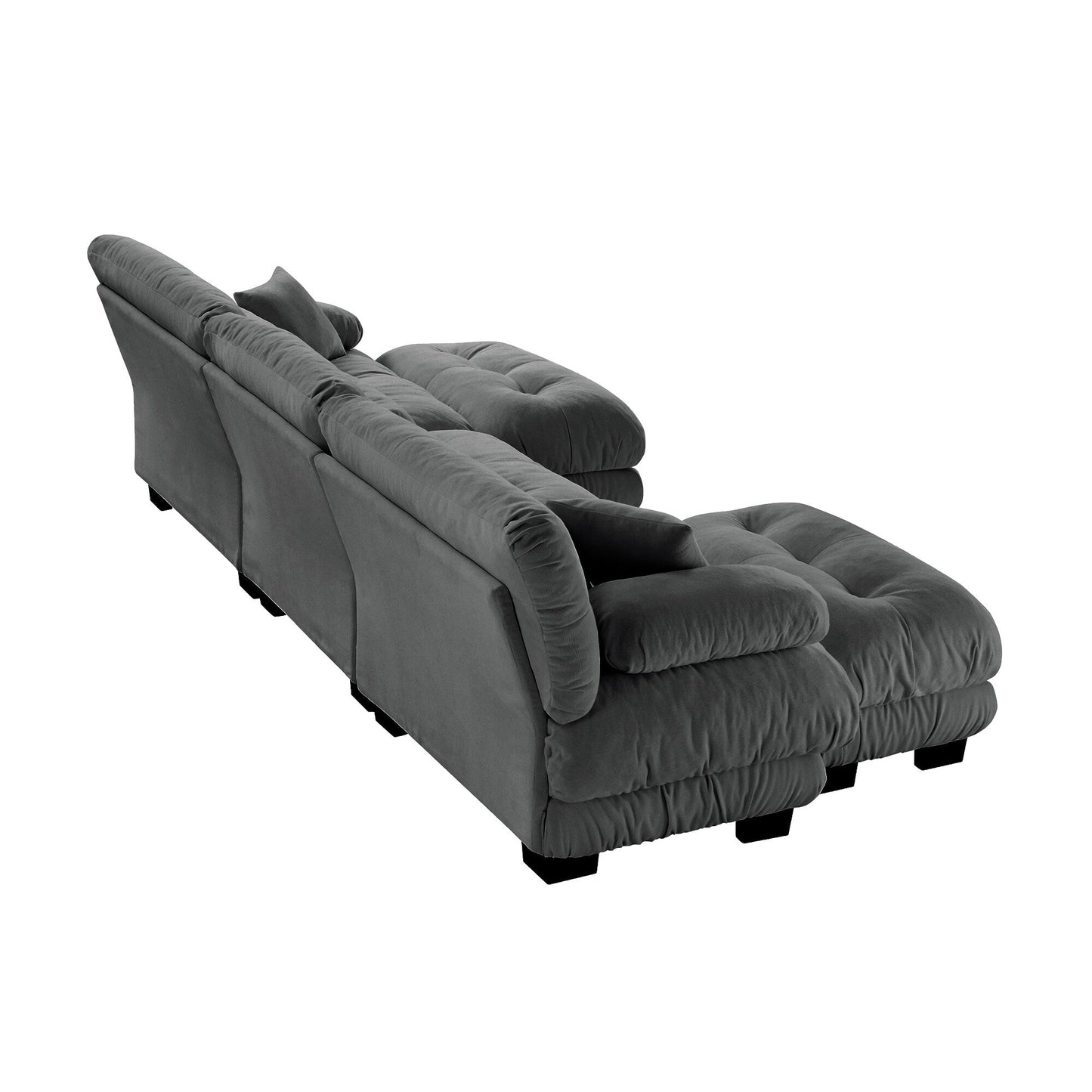 Canapé modulaire moderne en forme de U, sièges profonds, avec 2 poufs et coussins décoratifs pour le salon