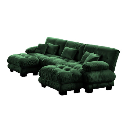 Canapé modulaire moderne en forme de U, sièges profonds, avec 2 poufs et coussins décoratifs pour le salon