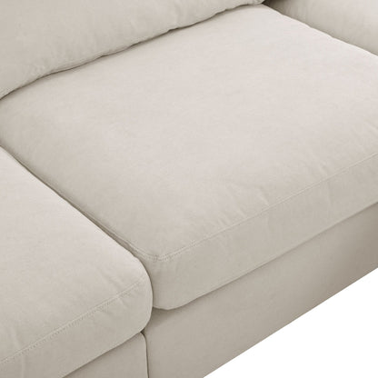 Canapé sectionnel convertible en L rembourré moderne avec repose-pieds réglable et méridienne réversible pour salon
