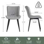 Lot de 2 chaises de salle à manger modernes en cuir rembourré sans accoudoirs