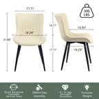 Lot de 2 chaises de salle à manger modernes en cuir rembourré sans accoudoirs