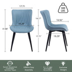 Lot de 2 chaises de salle à manger modernes en cuir rembourré sans accoudoirs