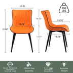 Lot de 2 chaises de salle à manger modernes en cuir rembourré sans accoudoirs