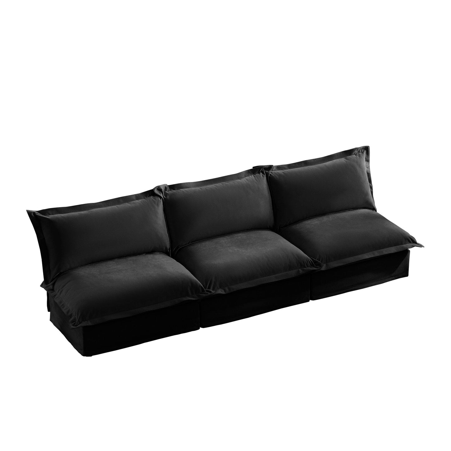 Canapé 3 places modulaire rembourré moderne sans accoudoirs, canapé 3 places à assise profonde, canapé sans accoudoirs, combinaison gratuite