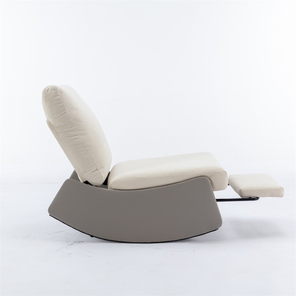 Fauteuil à bascule inclinable rembourré moderne avec repose-pieds et rembourrage doux