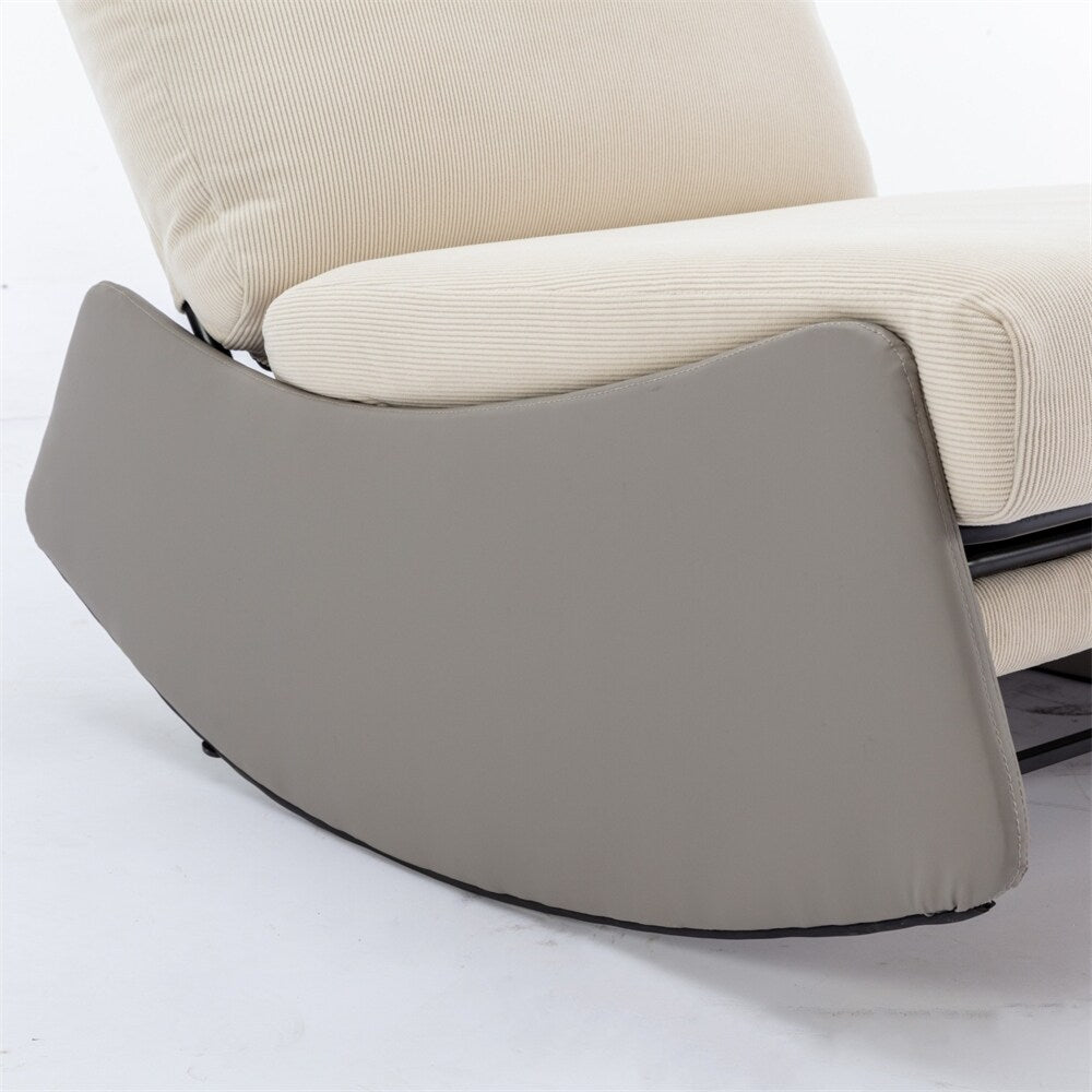 Fauteuil à bascule inclinable rembourré moderne avec repose-pieds et rembourrage doux