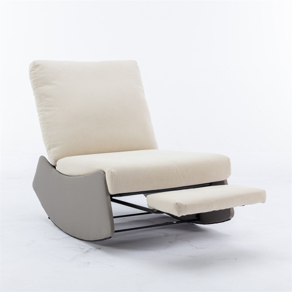 Fauteuil à bascule inclinable rembourré moderne avec repose-pieds et rembourrage doux