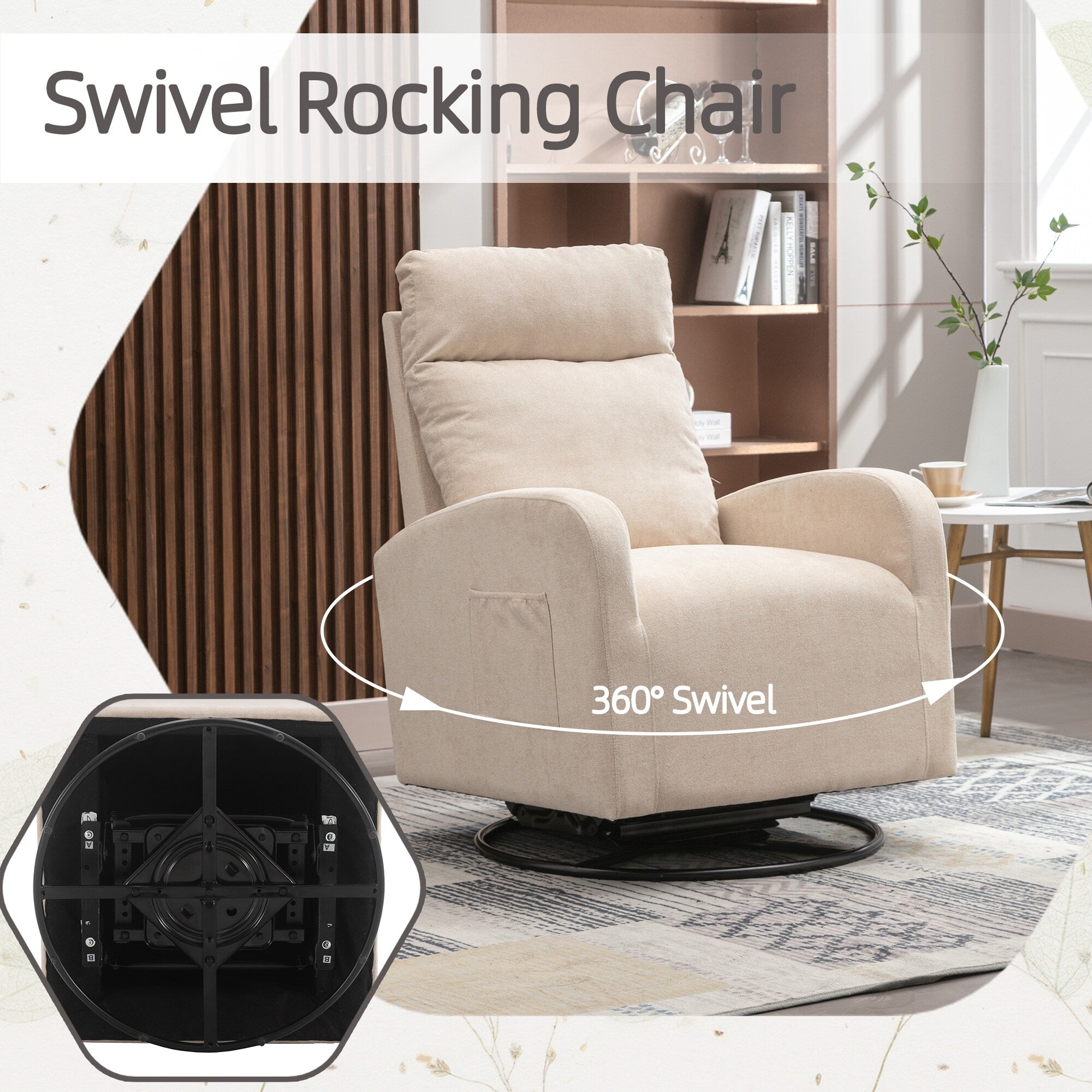 Fauteuil à bascule pivotant et rembourré moderne pour chambre d'enfant