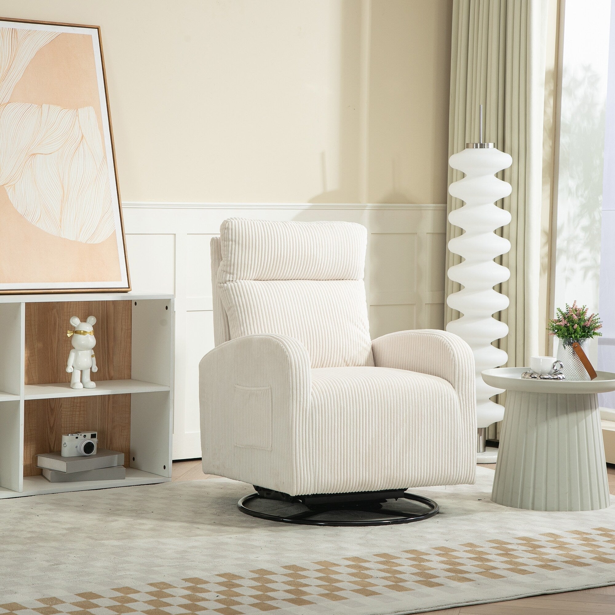 Fauteuil à bascule pivotant et rembourré moderne pour chambre d'enfant