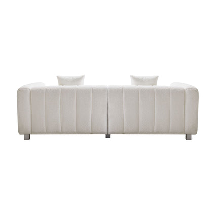 Canapé modulable 3 places en velours moderne avec pieds en métal et 2 coussins pour salon et chambre à coucher