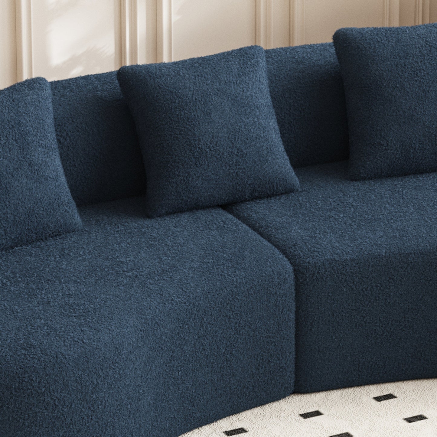Canapé 5 places en velours moderne pour salon, chambre, bureau et appartement