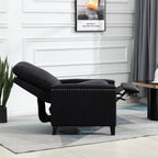 Fauteuil inclinable manuel moderne en velours avec coussins et décoration cloutée
