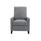 Fauteuil inclinable manuel moderne en velours avec coussins et décoration cloutée