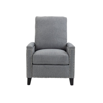 Fauteuil inclinable manuel moderne en velours avec coussins et décoration cloutée