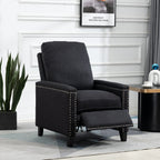 Fauteuil inclinable manuel moderne en velours avec coussins et décoration cloutée