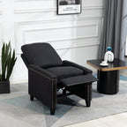 Fauteuil inclinable manuel moderne en velours avec coussins et décoration cloutée