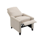 Fauteuil inclinable manuel moderne en velours avec coussins et décoration cloutée