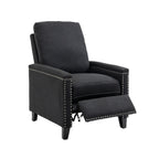 Fauteuil inclinable manuel moderne en velours avec coussins et décoration cloutée
