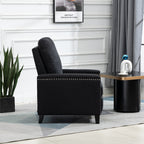 Fauteuil inclinable manuel moderne en velours avec coussins et décoration cloutée