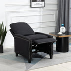 Fauteuil inclinable manuel moderne en velours avec coussins et décoration cloutée